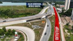 Peta rute alternatif menuju Nagoya memutar via Flyover Sei Ladi dan Laluan Madani.
