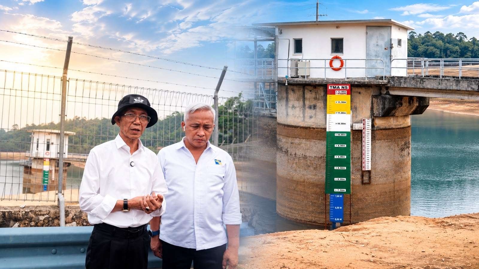 Kepala BP Batam, Amsakar Achmad, turun langsung ke Waduk Nongsa untuk melihat kondisi sumber air sekaligus merespons keluhan warga terkait gangguan suplai air di kawasan tersebut, Senin (5/10/2026).