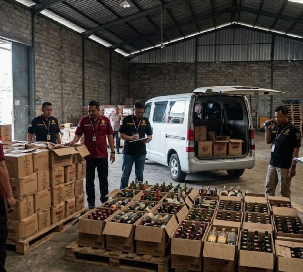 Polresta Barelang Bongkar Gudang Miras Ilegal di Bengkong, Ribuan Botol Mewah Disita